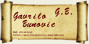 Gavrilo Bunović vizit kartica